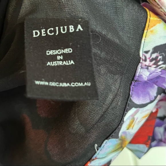 🌱 DECJUBA Sz M-L  Floral Black Kimono Duster Jacket Coat - Picture 3 of 7